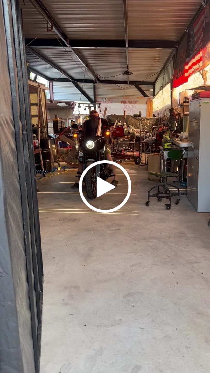 Customer video review of Iron Born Blade 25" Sissy Bar with Foldable Luggage Rack for Harley Softail Low Rider S FXLRS Matte Black