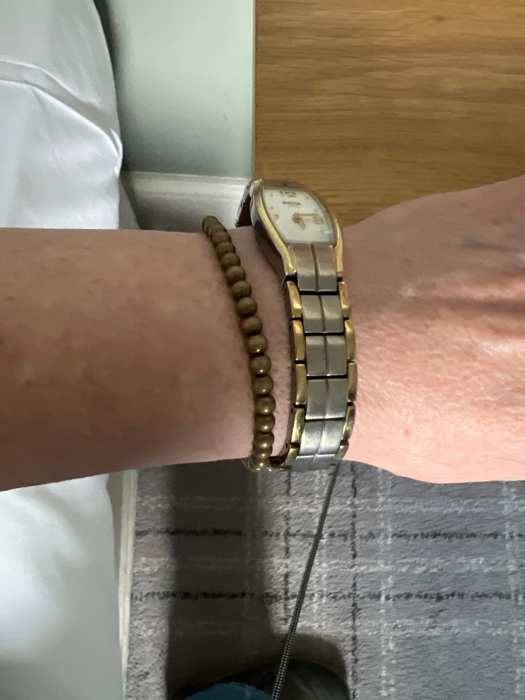 Customer photo review of Buddha Stones Wealth Self Care Copper Brass Beads Design Couple Bracelet