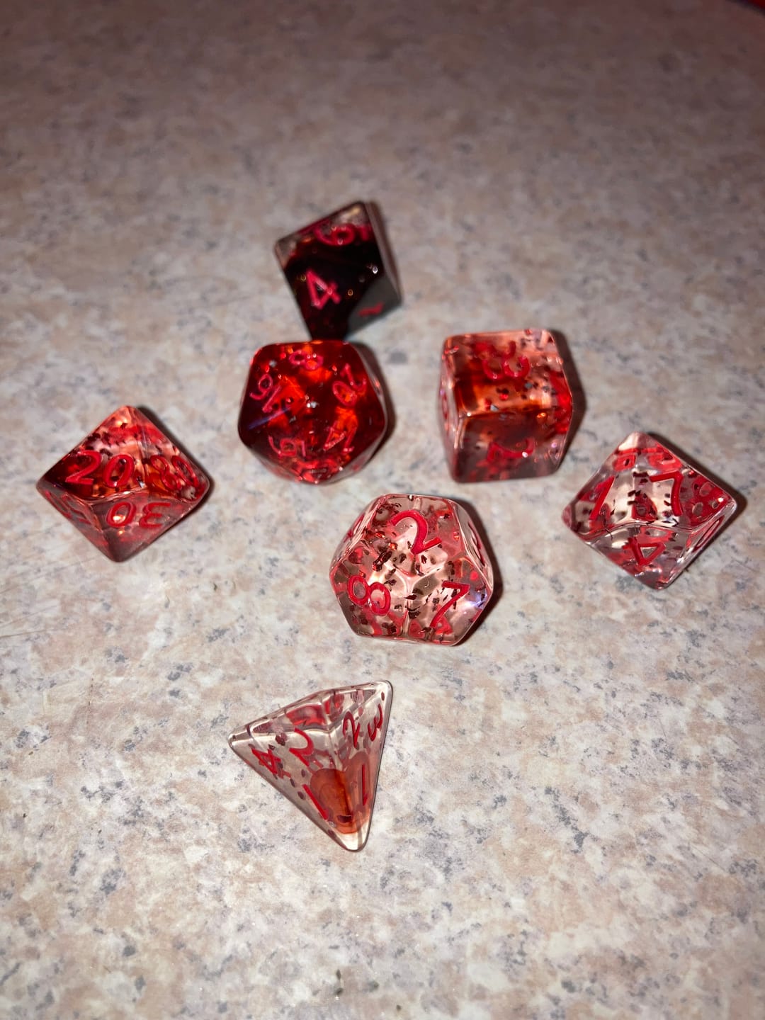 Customer photo review of Vampira Acrylic Dice Set