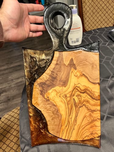 Customer photo review of 18x9.5x1" Flared Oval Handle Charcuterie Board Silicone Mold - Small Serving Board Mold