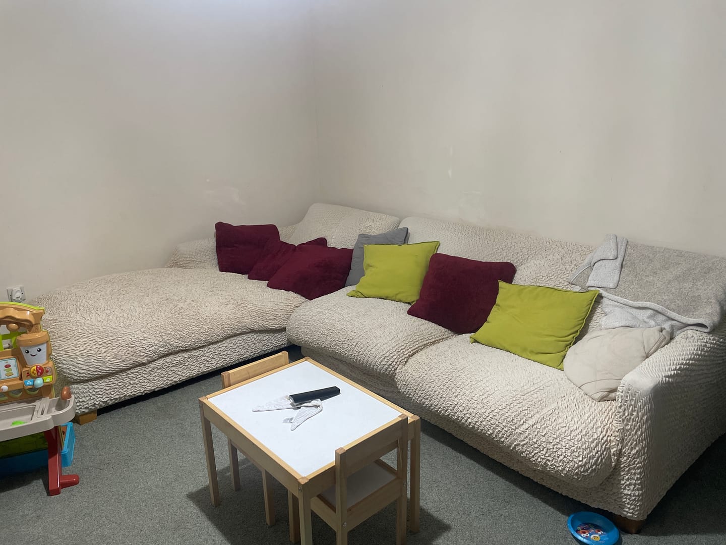 Customer photo review of 3 Seater Sofa Cover - Beige, Microfibra