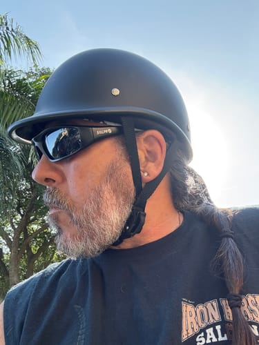 Customer photo review of Smallest & Lightest DOT Polo Helmet- Matte Black
