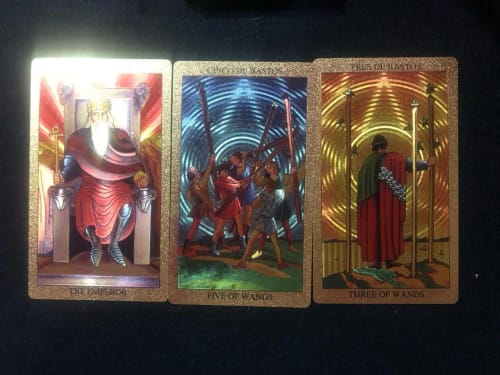 Customer photo review of Golden Foil Tarot Deck – Luxurious