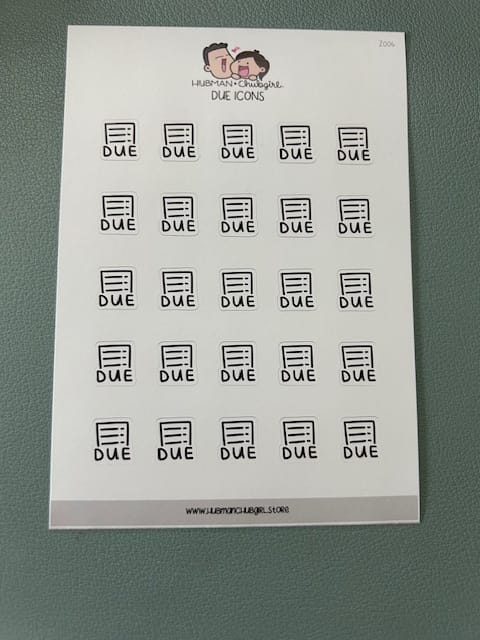 Customer photo review of Due Icons Planner Stickers