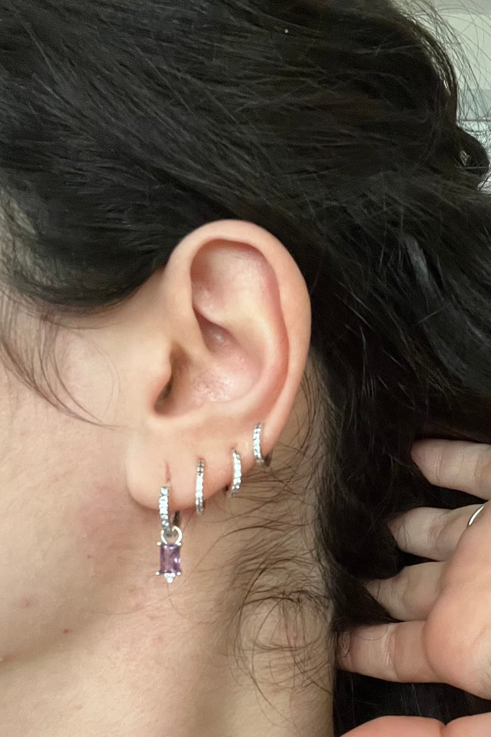 Customer photo review of Pendientes Triple Aros