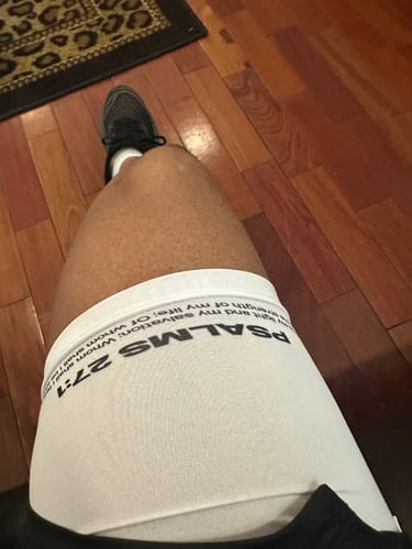 Customer photo review of Joshua 1:9 Lion Performance Shorts