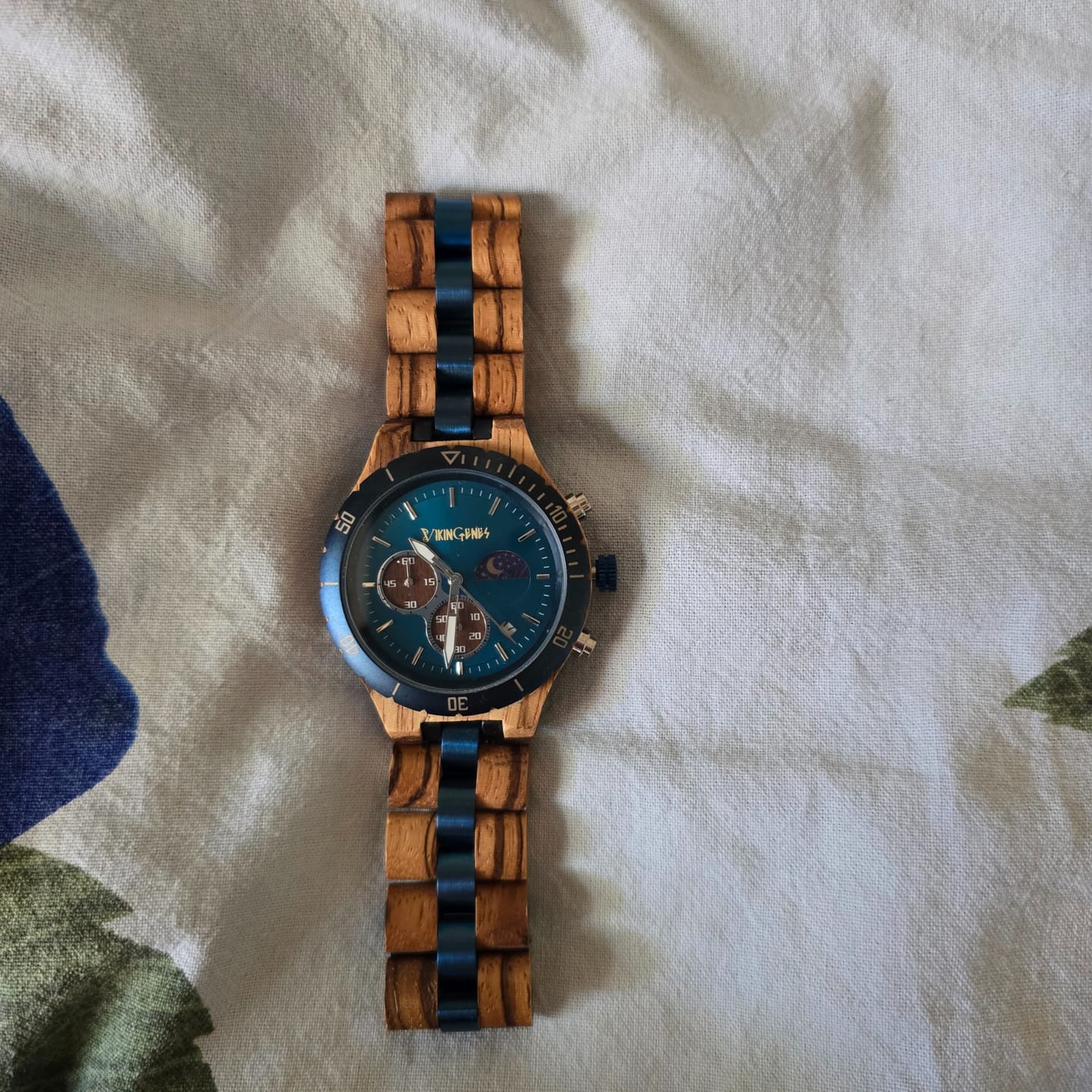 Customer photo review of Men’s Engraved Wood Watch