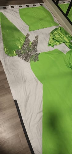 Customer photo review of Neon Green Shiny Nylon Spandex