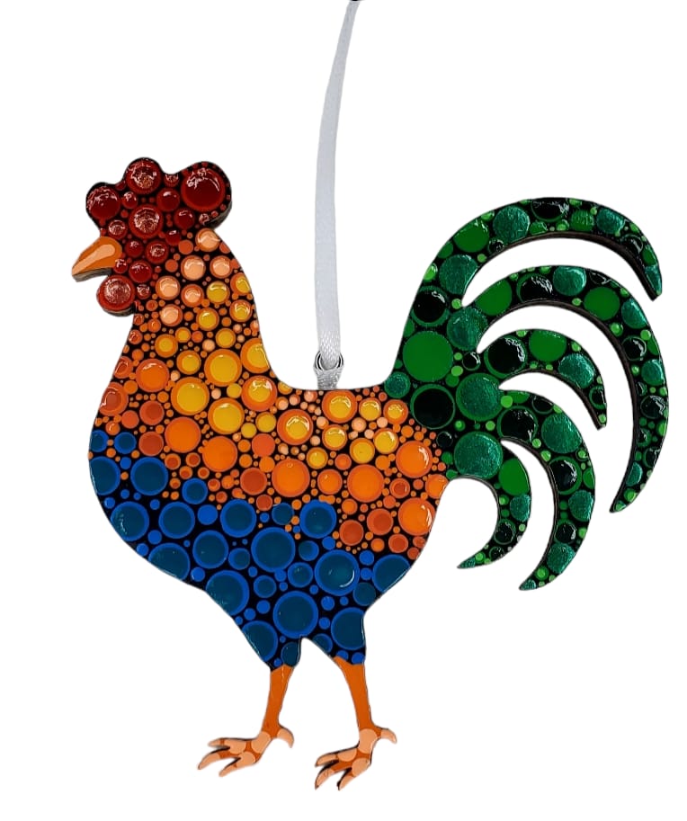 Customer photo review of Unfinished Wood Rooster Chicken Shape - Farm Animal - Craft - up to 24" DIY