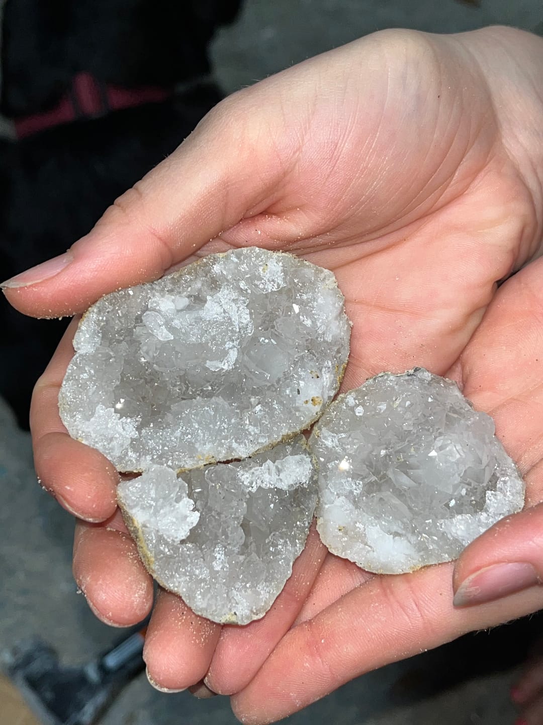 Customer photo review of Gallon Bucket of Quartz Geodes