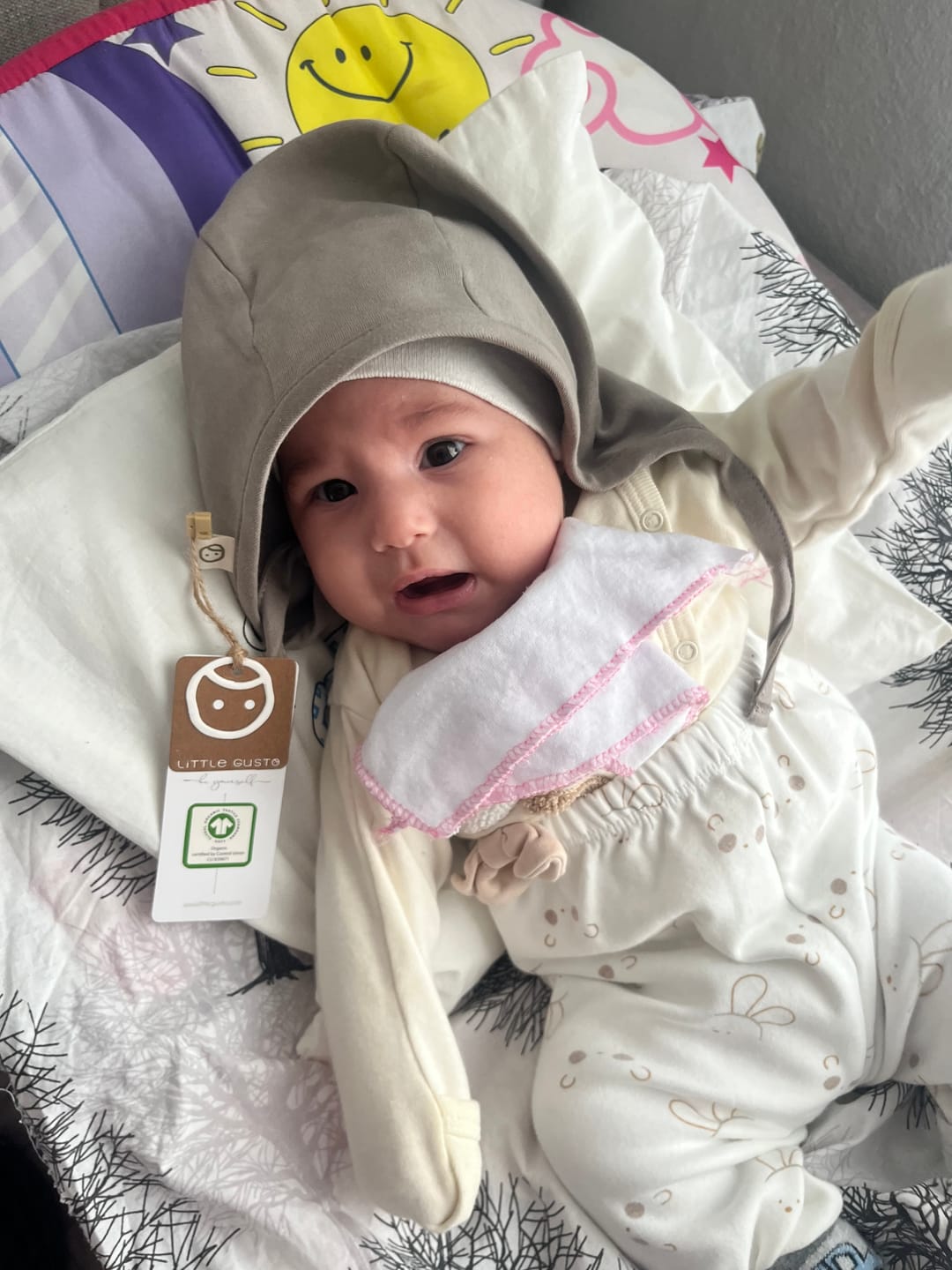 Customer photo review of Kapitone Mavi İngiliz Bebek Şapka