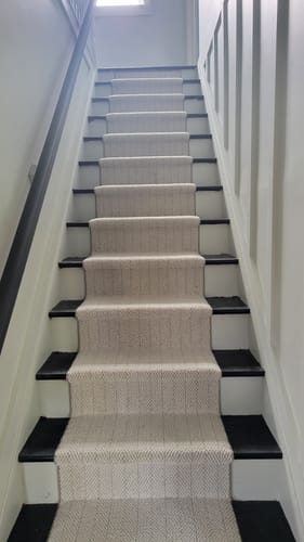 Customer photo review of Amalfi Carrara Herringbone Stair Runner