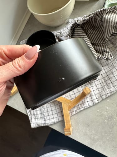 Customer photo review of Keramisk Skålsæt m. Træstativ - Sort