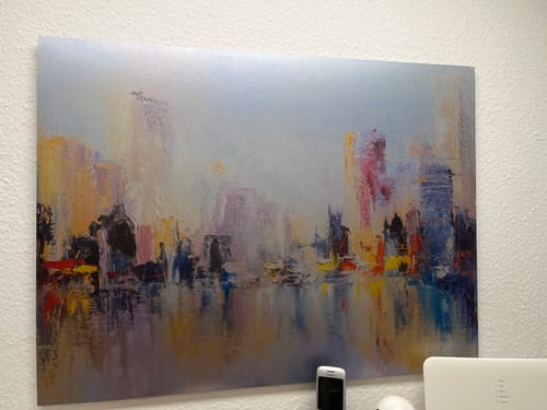 Customer photo review of Aluminiumbild gebürstet | Abstrakte Skyline No.2 | Querformat