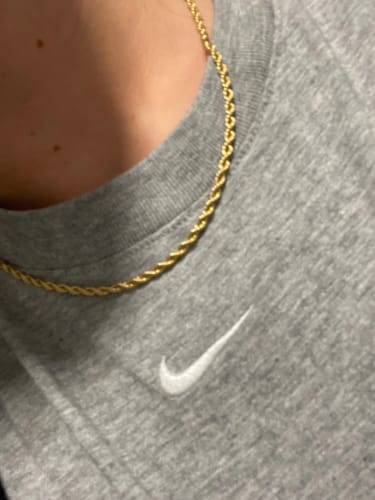 Customer photo review of Rope Chain Necklace - 24kt Gold