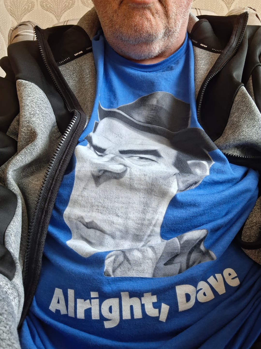 Customer photo review of "Alright, Dave" T-Shirt