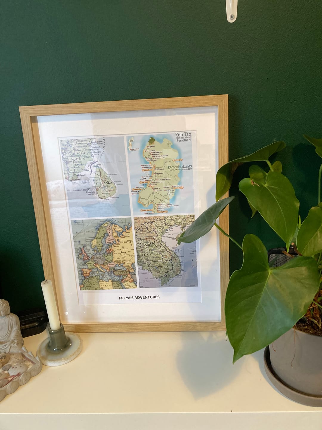 Customer photo review of Personalised Travel Map Print (Square Modern)