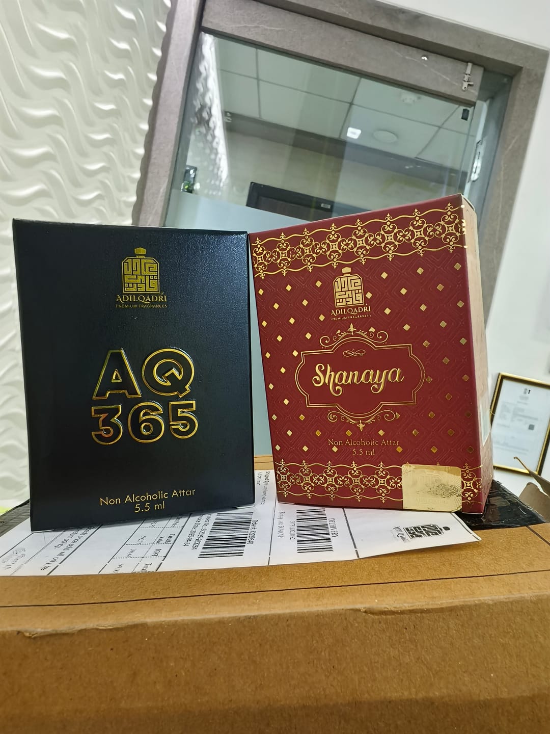 Customer photo review of 2 Pcs Attar Set Shanaya And AQ 365 5.5 Ml Each