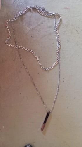 Customer photo review of Minimal Bar Necklace (V2) Silver
