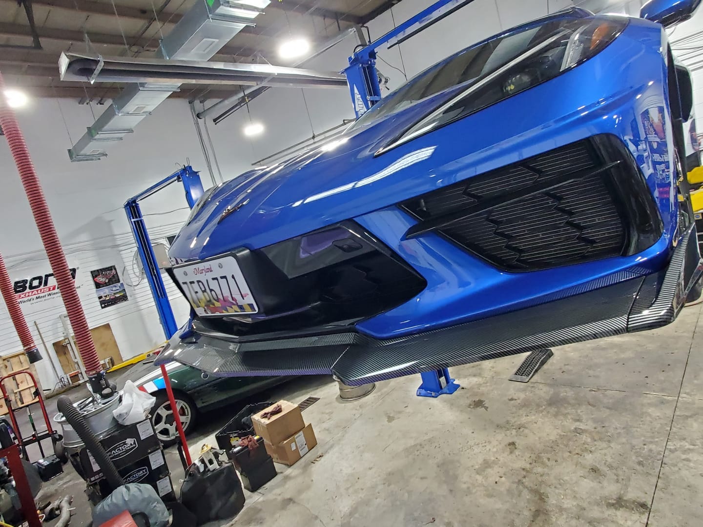 Customer photo review of Corvette C8 Extended Front Splitter (5-Piece version)