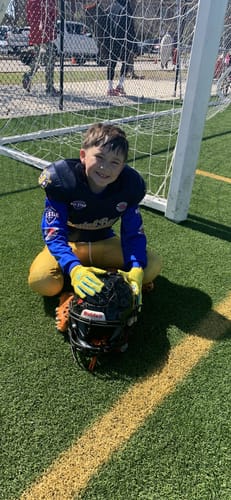 Customer photo review of Kool-Aid 'Sharkleberry Fin' Football Gloves - VPS4 by Phenom Elite