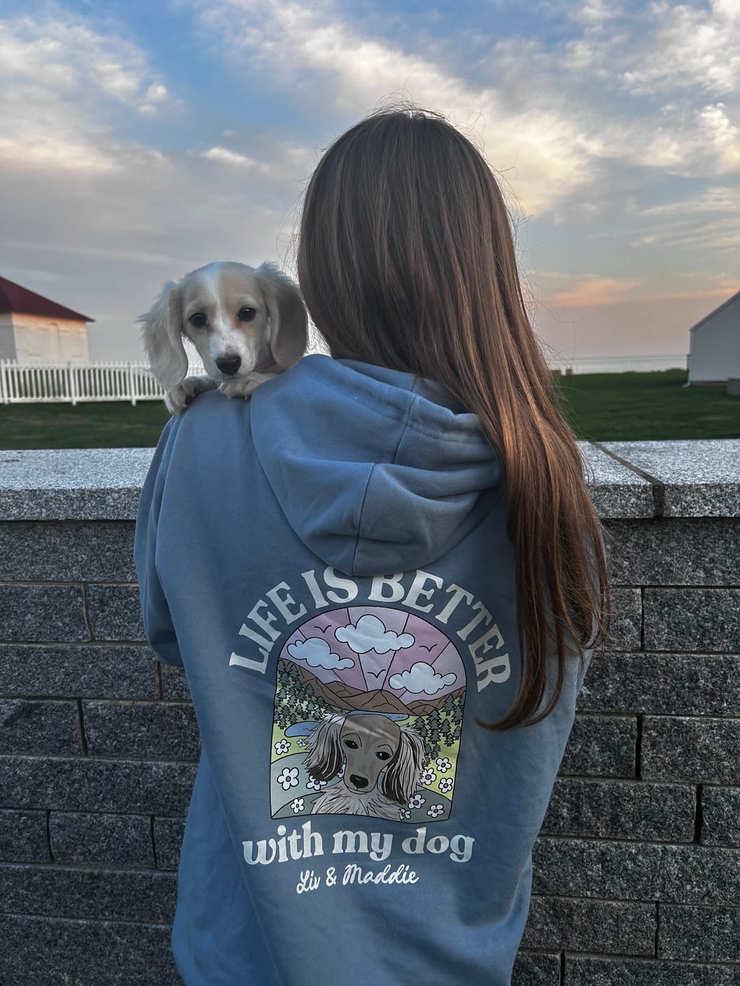 Customer photo review of Personalised Life is Better with your dog Hoody