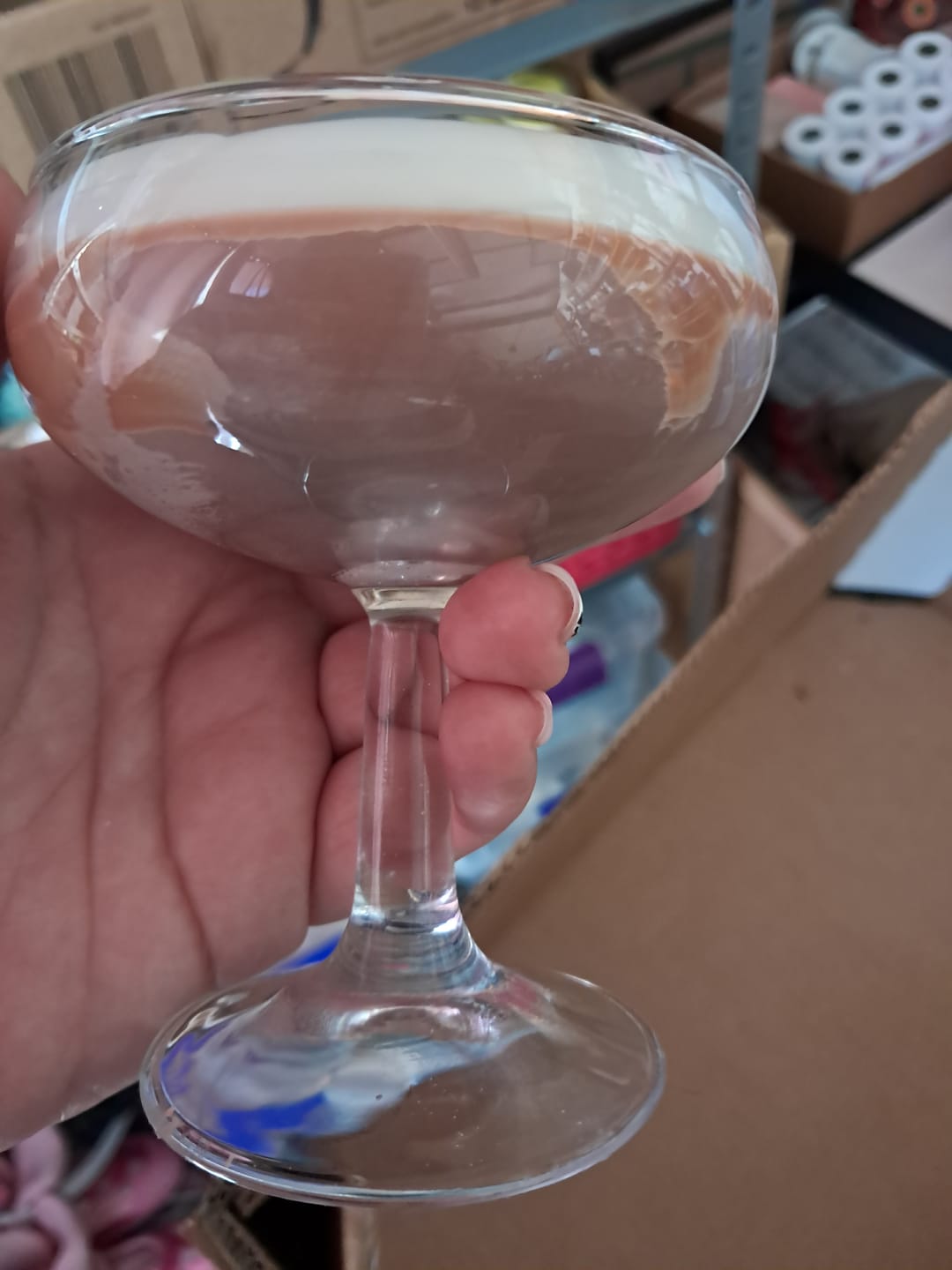 Customer photo review of Colorante líquido para velas MARRÓN