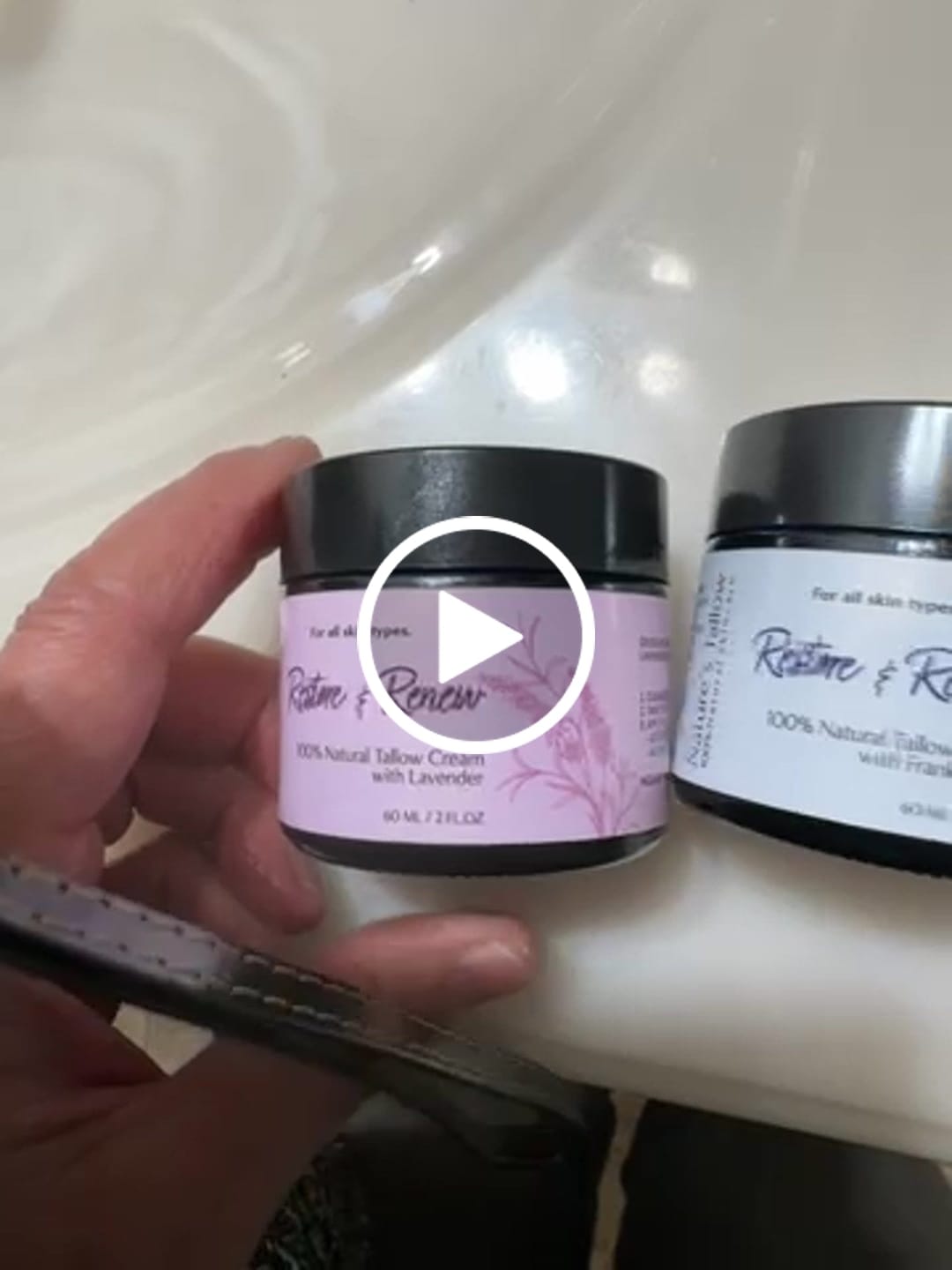 Customer video review of 3-Pack = 1 Unscented + 1 Lavender + 1 Frankincense Restore & Renew Tallow Cream | FREE SHIPPING🚚