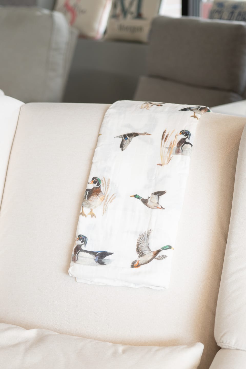 Customer photo review of Diving Ducks Swaddle