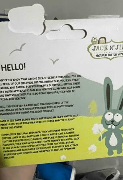 Customer photo review of Jack N’ Jill Steril Bebek Diş ve Damak Mendili - 25'li Paket (Kasada Ekstra %15 İndirim)