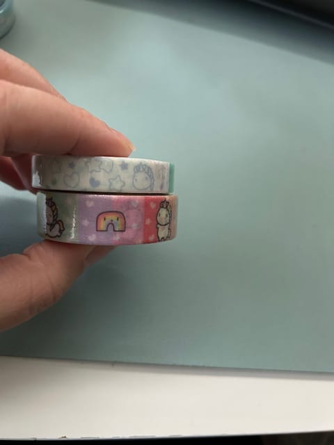 Customer photo review of Rainbow Unicorns Washi Tape (Set of 2)
