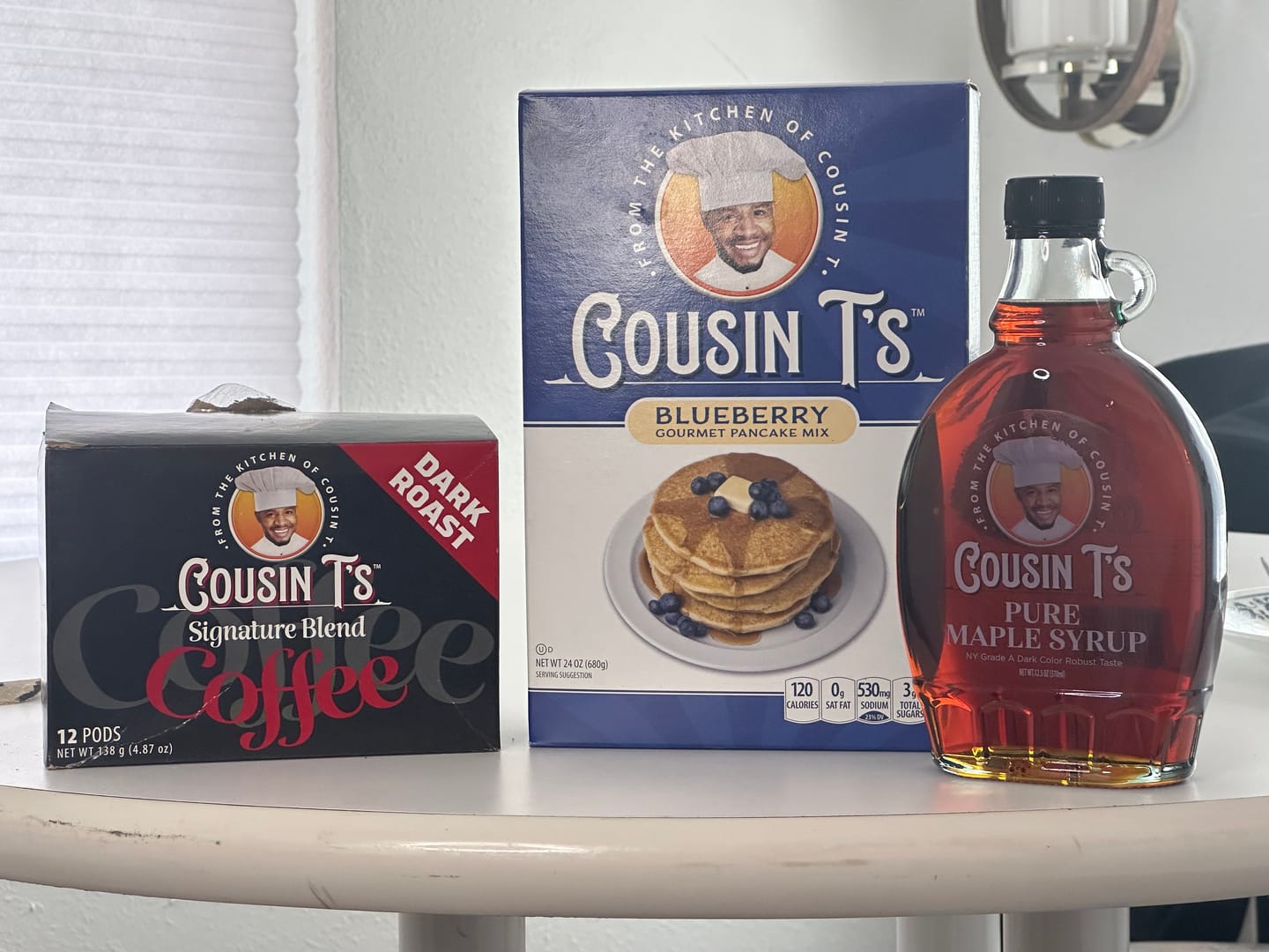 Customer photo review of Cousin T's Gourmet Blueberry Pancake Mix
