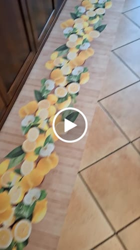 Customer video review of Tappeto Cucina Antiscivolo Passatoia Cucina lavabile, Lemon