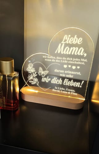 Customer photo review of Erinnerungs-Herz – Lampe