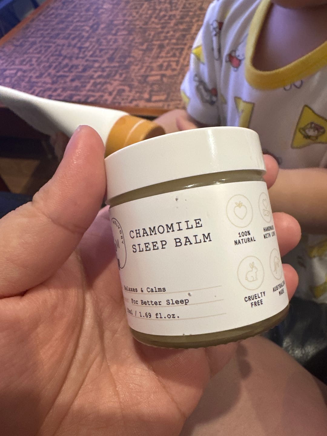 Customer photo review of Chamomile Sleep Balm