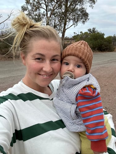 Customer photo review of Stripe Mood Sweater Romper