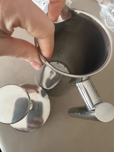Customer photo review of Cafetiere Isotherme Argentée à Double Paroi Isolée