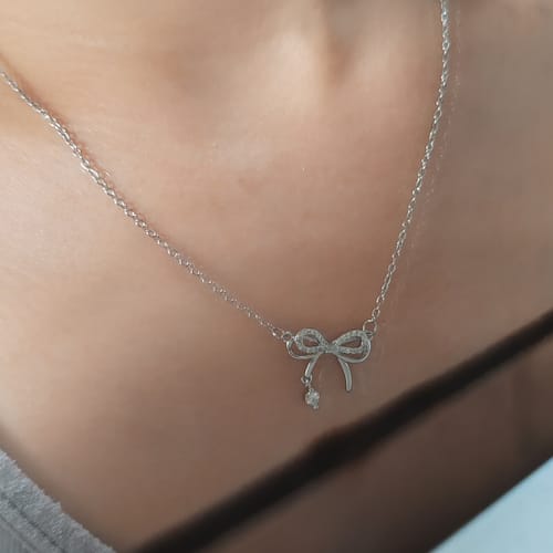 Customer photo review of Sophia Bow Necklace