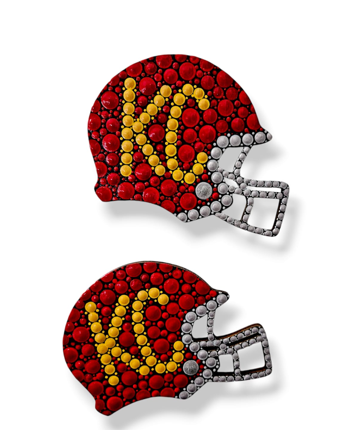 Customer photo review of Unfinished Wood Football Helmet Shape - NFL DIY Helmet - Craft - up to 24"