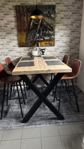 Customer photo review of X-Tischbeine Industrial 80x80mm | Premium Massiv-Stahl Schwarz Matt | Made in Germany