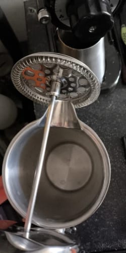 Customer photo review of Cafetiere Isotherme Argentée à Double Paroi Isolée