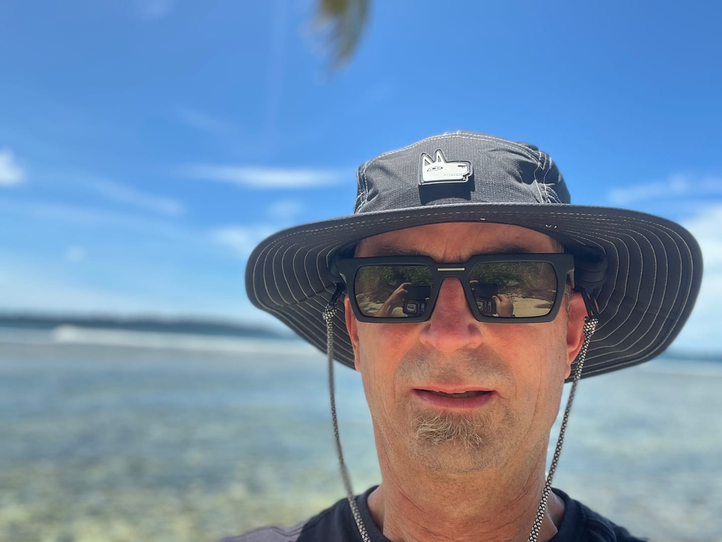 Customer photo review of Black Wide Brim Surf Hat UPF 50+