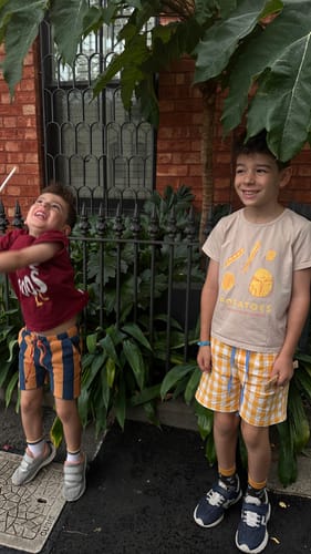Customer photo review of Amber Gingham Mid Shorts