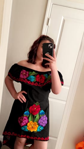 Customer photo review of Rosaura Floral Mexican Dress