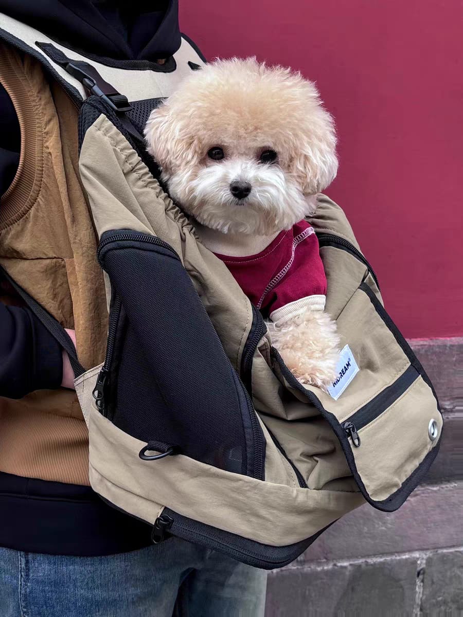 Customer photo review of Comfortable Labor-saving Front-Zip Front Pet Carrier