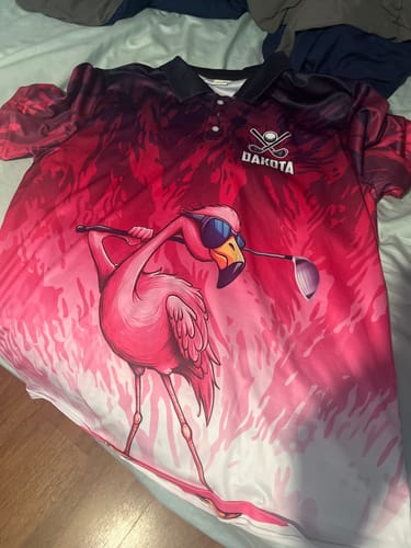 Customer photo review of Funny Flamingo pink camo flame golf ball Women Golf Polo Shirts Custom Flamingo Golf attire for ladies NQS9697