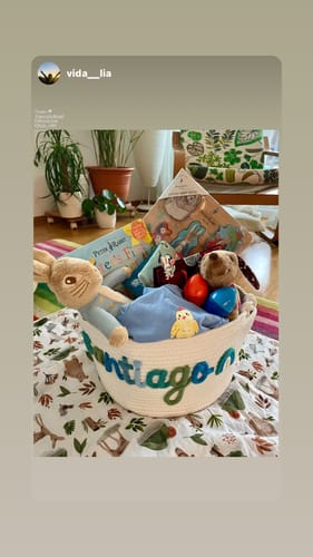 Customer photo review of Baby Knits™ Personalized Knitted Basket