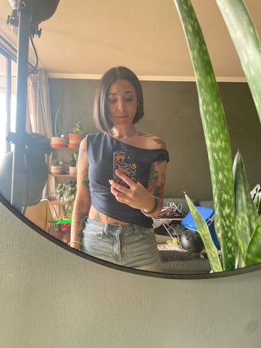 Customer photo review of TOP EMMA AZUL MARINO