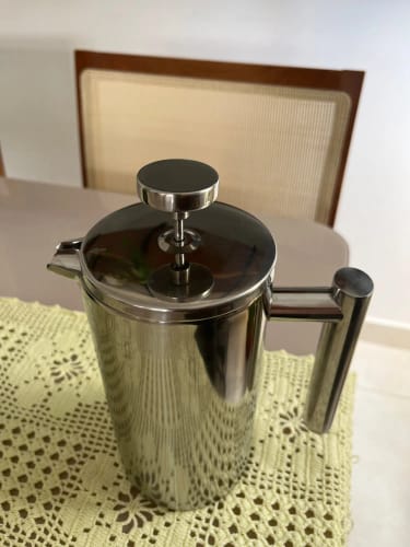 Customer photo review of Cafetiere Isotherme Argentée à Double Paroi Isolée