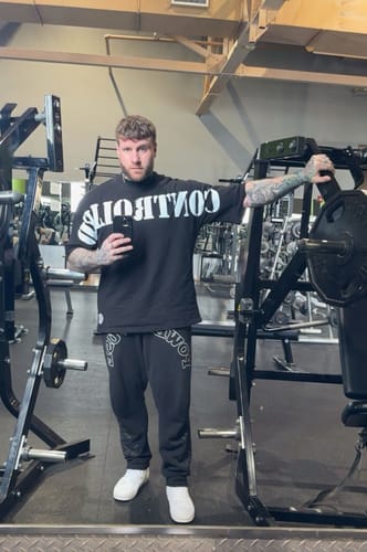 Customer photo review of White on Black Lightweight Tee